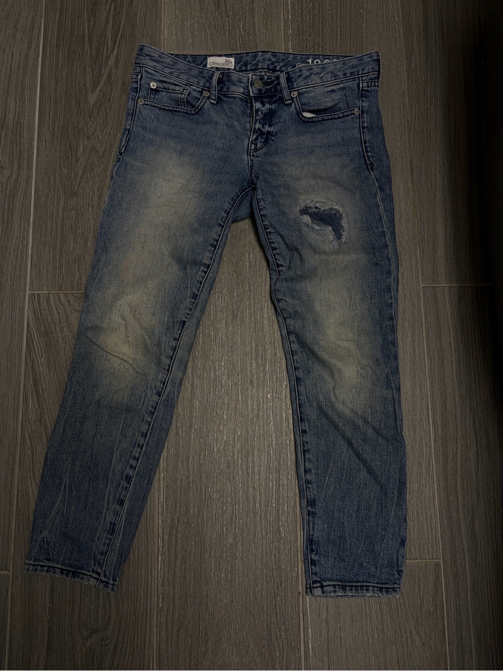GAP Women's Skinny Distressed Blue Jeans